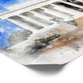 Lincoln Memorial Fassade in Aquarell Fotodruck (Ecke)