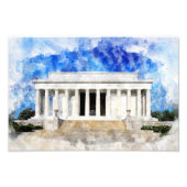 Lincoln Memorial Fassade in Aquarell Fotodruck (Vorne)