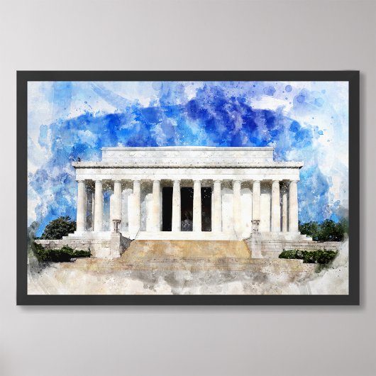 Lincoln Memorial Fassade in Aquarell Fotodruck