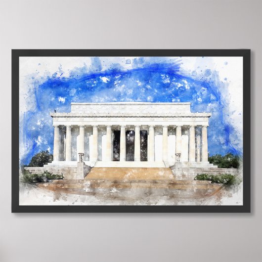 Lincoln Memorial Fassade in Aquarell Fotodruck