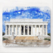 Lincoln Memorial Fassade in Aquarell Mousepad (Vorne)