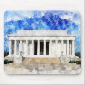 Lincoln Memorial Fassade in Aquarell Mousepad (Vorne)