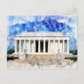 Lincoln Memorial Fassade in Aquarell Postkarte (Vorderseite)
