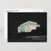 Lincoln Memorial in Night Washington DC Postkarte (Vorne/Hinten)