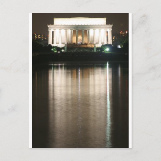 Lincoln Memorial Night Reflection Postkarte (Vorderseite)