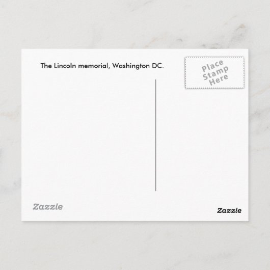 Lincoln Memorial Postcard Postkarte (Rückseite)