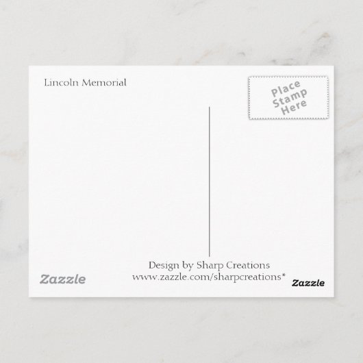 Lincoln Memorial Postkarte (Rückseite)