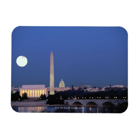 Lincoln Memorial, Washington Monument, USA Magnet (Horizontal)