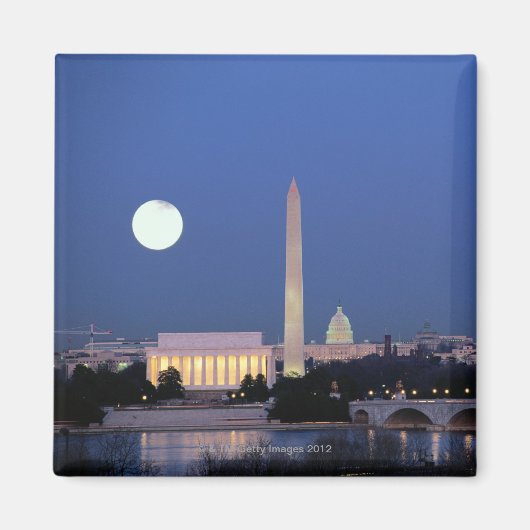 Lincoln Memorial, Washington Monument, USA Magnet (Vorne)