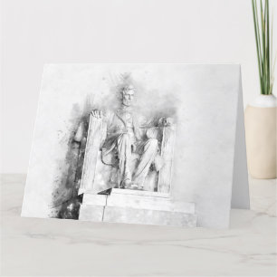 Lincoln Memorial Wasserfarbe und Bleistift gezeich Dankeskarte