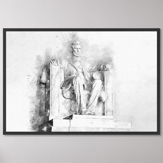 Lincoln Memorial Wasserfarbe und Bleistift gezeich Fotodruck