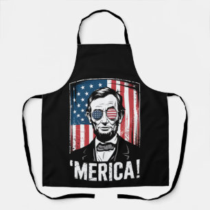 Lincoln Merica 4. Juli Amerikanische Flagge Vintag Schürze