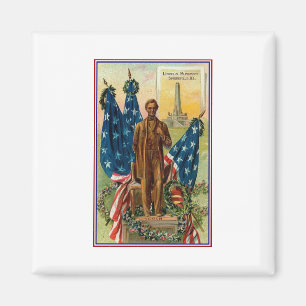 Lincoln Monument Springfield Vintag Americana Magnet