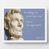 Lincoln Mother Zitat Fotoplatte (Vorderseite)