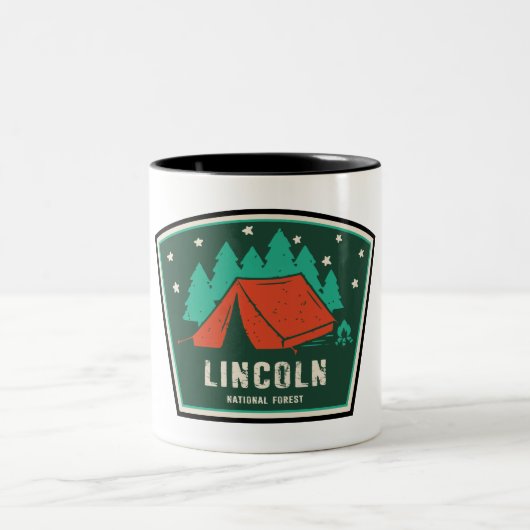 Lincoln National Forest Camping Zweifarbige Tasse (Mittel)