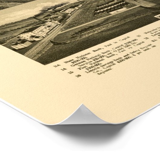 Lincoln, NE Panoramic Map - 1889 Poster (Ecke)