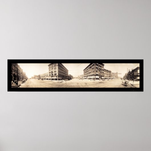 Lincoln NE Streets Foto 1908 Poster (Vorne)