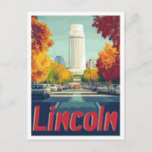 Lincoln Nebraska Art Vintage Postkarte (Vorderseite)
