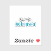 Lincoln Nebraska Aufkleber (Blatt)
