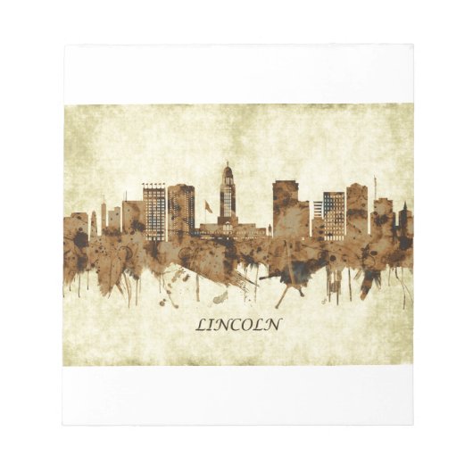 Lincoln Nebraska Cityscape Notizblock (Vorderseite)