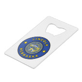 Lincoln Nebraska Geldbeutel Flaschenöffner (Vorderseite Schrägansicht)