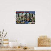 Lincoln, Nebraska - Große Briefmarkenszenen Poster (Küche)
