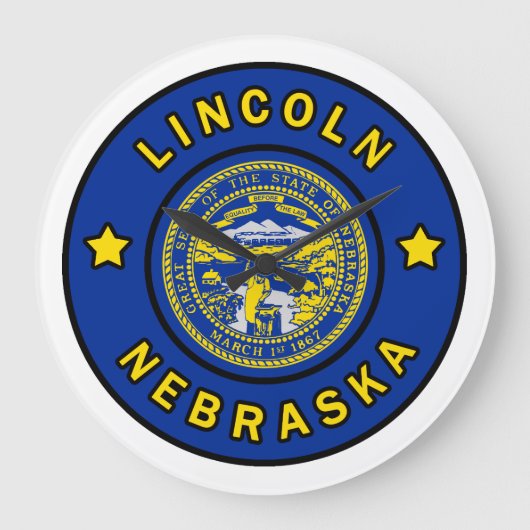 Lincoln Nebraska Große Wanduhr (Vorderseite)