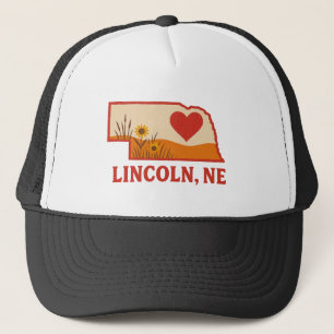 Lincoln Nebraska Heartland   Retro Midwest Truckerkappe