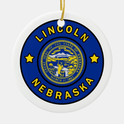 Lincoln Nebraska Keramik Ornament (Vorne)
