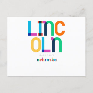 Lincoln Nebraska Mitte des Jahrhunderts, Pop-Art, Postkarte