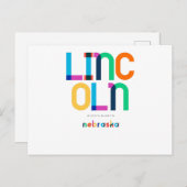 Lincoln Nebraska Mitte Jahrhundert, Pop Art, Postkarte (Vorne/Hinten)