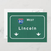 Lincoln Nebraska ne Interstate Highway Freeway: Postkarte (Vorne/Hinten)