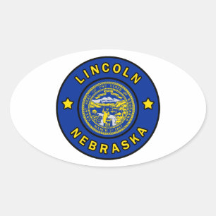 Lincoln Nebraska Ovaler Aufkleber