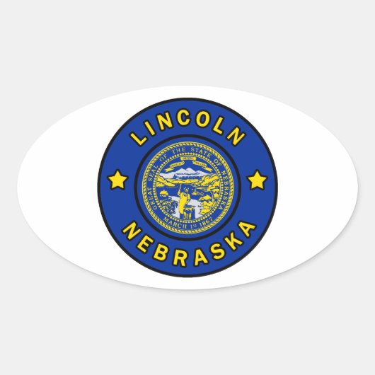 Lincoln Nebraska Ovaler Aufkleber (Vorderseite)