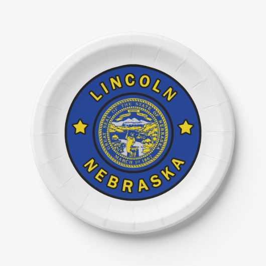 Lincoln Nebraska Pappteller (Vorderseite)