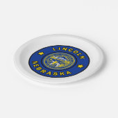 Lincoln Nebraska Pappteller (Schrägansicht)