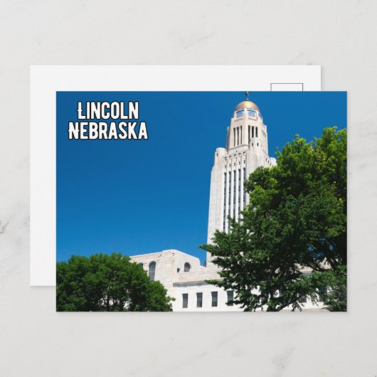 Lincoln Nebraska Postcard Postkarte (Vorne/Hinten)