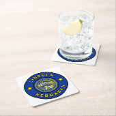 Lincoln Nebraska Rechteckiger Pappuntersetzer (Vor Ort)