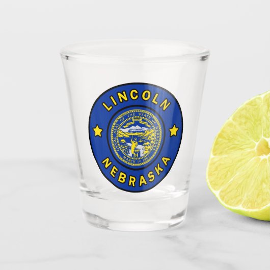 Lincoln Nebraska Schnapsglas (Vorderseite)