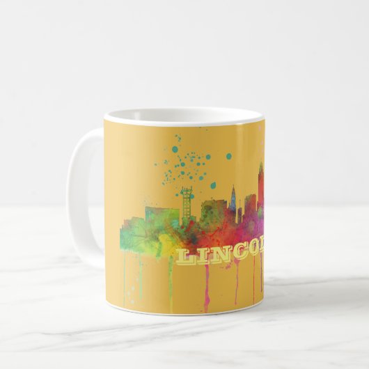 LINCOLN, NEBRASKA-SKYLINE KAFFEETASSE (Vorderseite Links)