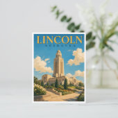 Lincoln Nebraska State Capitol GeoSaga Postkarte (Stehend Vorderseite)