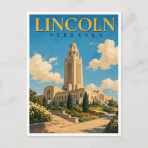 Lincoln Nebraska State Capitol GeoSaga Postkarte