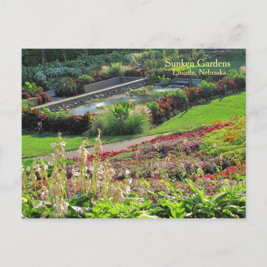 Lincoln, Nebraska Sunken Gardens #223 Postkarte (Vorderseite)
