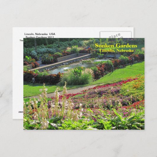 Lincoln, Nebraska Sunkgardens #222N 0222 Postkarte (Vorne/Hinten)