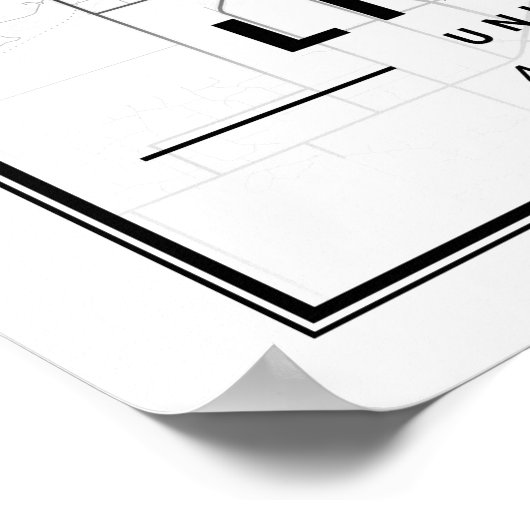 Lincoln Nebraska USA Travel City Map Poster (Ecke)