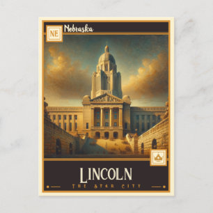 Lincoln, Nebraska Vintage Postkarte