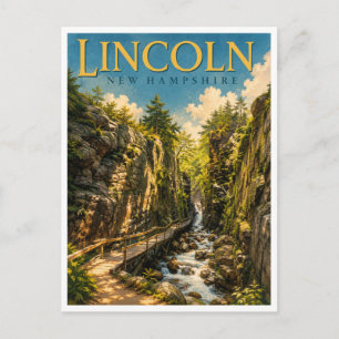 Lincoln New Hampshire Flume Gorge GeoSaga Postkarte