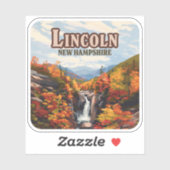 Lincoln New Hampshire Franconia Falls Herbst Aufkleber (Blatt)