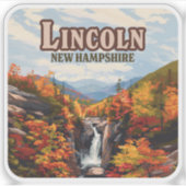 Lincoln New Hampshire Franconia Falls Herbst Aufkleber (Vorderseite)