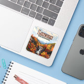 Lincoln New Hampshire Franconia Falls Herbst Aufkleber (Laptop mit iPhone)